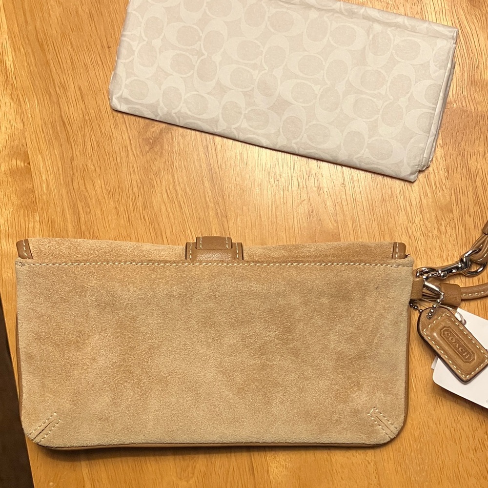 Coach Hampton Tan Suede Wristlet with Buckle 4754 - Picture 6 of 11
